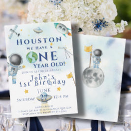 Invitación Houston tenemos un astronauta espacial de un año