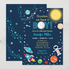 Invitación Houston Tenemos Un Baby Shower De Boy Space