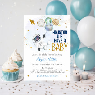 Invitación Houston Tenemos Un Bebe Astronauta Espacio Baby Sh
