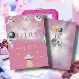 Invitación Houston Tenemos un Chica astronauta en el espacio 