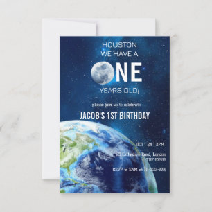 Invitación Houston Tenemos Un Fiesta De Primer Cumpleaños De 