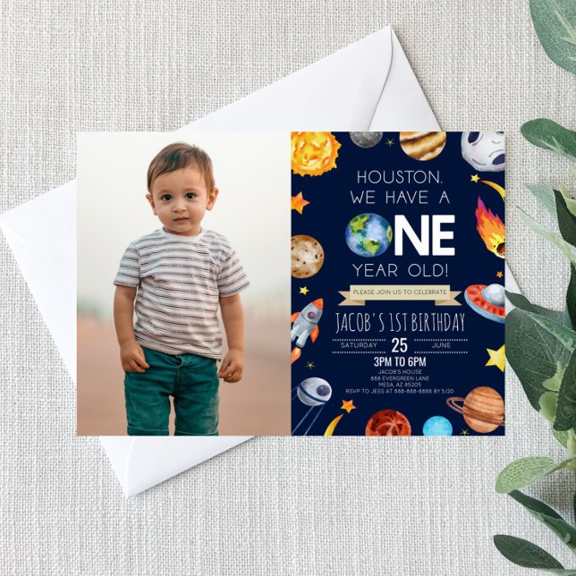 Invitación Houston Tenemos Un Fiesta De Primer Cumpleaños De  (Subido por el creador)