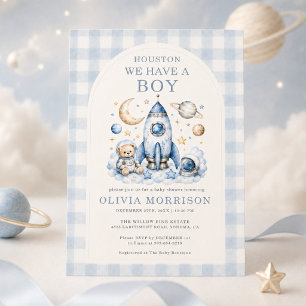 Invitación Houston Tenemos un Niño Baby Shower de Cuadros Esp