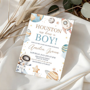 Invitación Houston Tenemos un Niño Fiesta de Bebé en el Espac