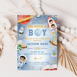Invitación Houston Tenemos Una Baby Shower De Boy Space