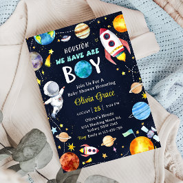 Invitación Houston Tenemos Una Baby Shower De Boy Space