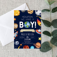 Houston Tenemos Una Baby Shower De Boy Space Plane