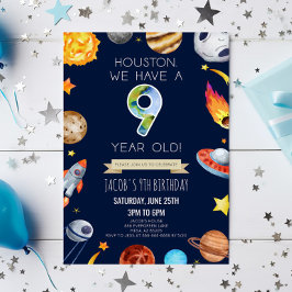 Invitación Houston We Have A 9 Year Old 9th Birthday Party