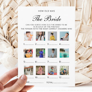 Invitación How Old Was The Bride Wedding Bridal Shower Game