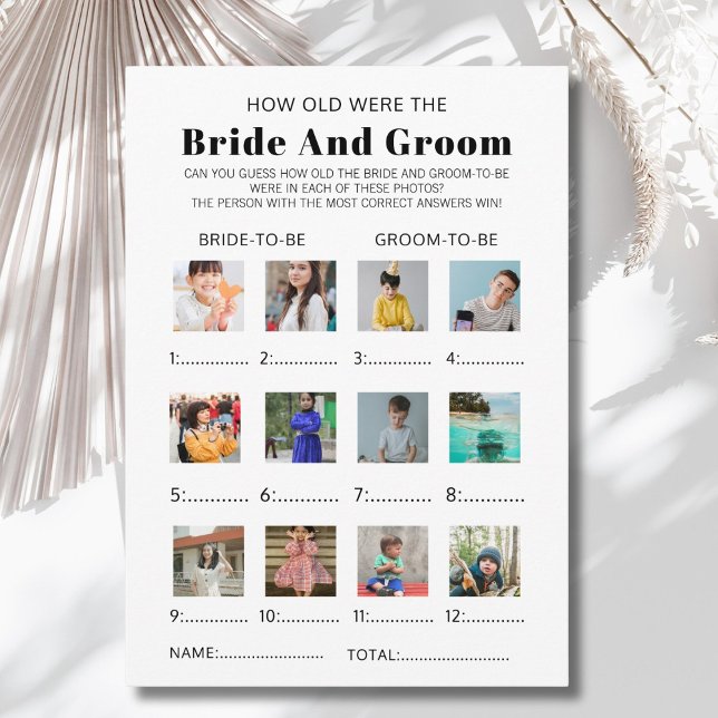 Invitación How Old Were The Bride & Groom Bridal Shower Game (Subido por el creador)