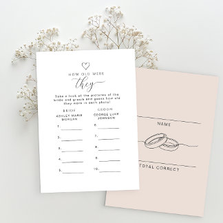 Invitación How Old Were They Printable Game Card