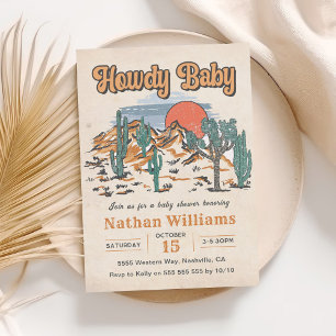 Invitación Howdy Baby Cowboy Western Baby Shower