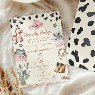 Invitación Howdy Baby Little Cowgirl Baby Shower