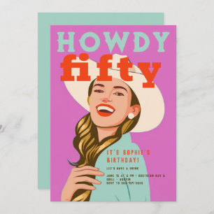 Invitación Howdy Cincuenta años de la Moda Retro Occidental R