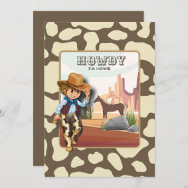 Invitación Howdy howies impresión animal de primer cumpleaños