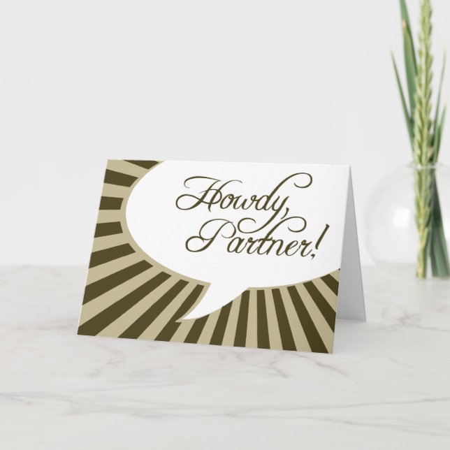 Invitación ¡Howdy, socio! : burbuja cómica del discurso (Anverso)