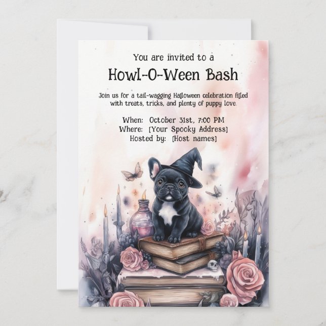 Invitación 👻 🐶 Howl-O-Ween Bash (Anverso)