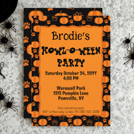 Invitación Howl-O-Ween Dog Party Halloween Invitation