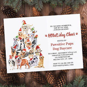 Invitación HOWLiday Cheer Dog Lover Navidades Mascota Negocio