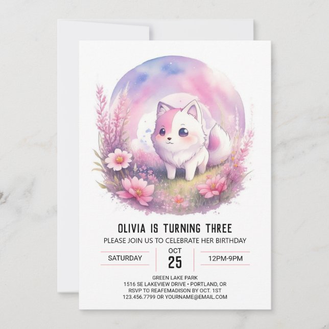 Invitación Howling in the Moonlight Birthday (Anverso)