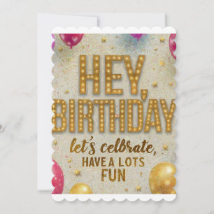 Invitación Hoy, es mi cumpleaños, celebremos y pasemos bien
