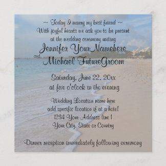 Invitación Hoy Me Caso Con Mi Mejor Amiga De La Boda De Playa