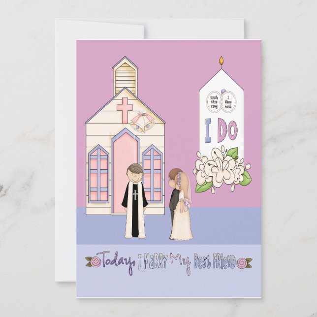 Invitación Hoy me caso con mi mejor amigo (Anverso)