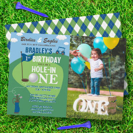 Invitación Hoyo En Un Golf Foto De Primer Cumpleaños
