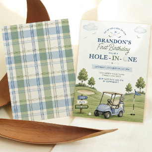 Invitación Hoyo en Uno: Golf 1er Cumpleaños Par-Tee