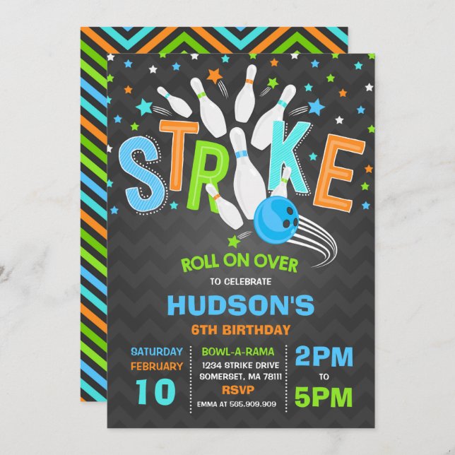 Invitación Huelga de la fiesta de cumpleaños de los bolos de (Anverso / Reverso)