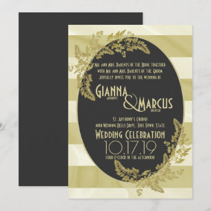 Invitación Huelga moderna y Boda de la hoja de oro