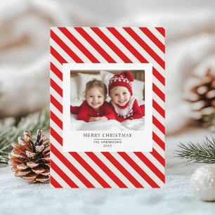 Invitación "Huelga roja con foto Feliz Navidad y nombre