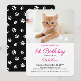 Invitación Huella Adorable Personalizadas Cumpleaños de Masco