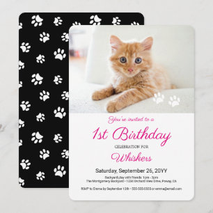 Invitación Huella Adorable Personalizadas Cumpleaños de Masco