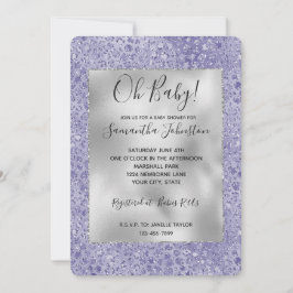 Invitación Huella de leopardo de la Purpurina Glitz