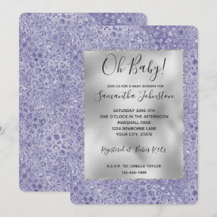 Invitación Huella de leopardo de la Purpurina Glitz