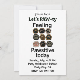 Invitación Huella de pata Sintiendo patas positivas hoy Vamos