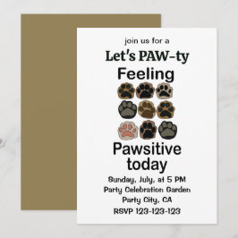 Invitación Huella de pata Sintiendo patas positivas hoy Vamos