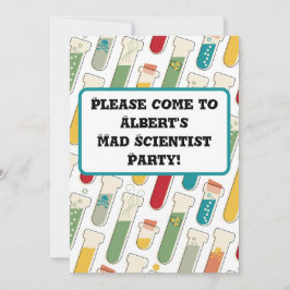 Invitación Huella de Tubo de Prueba de Química Moderna de Mid