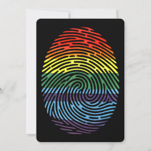 Invitación Huella digital LGBTQ Orgulloso Orgullo arcoiris de