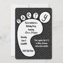 Invitación Huella fiesta Sobre Puntos De Polka