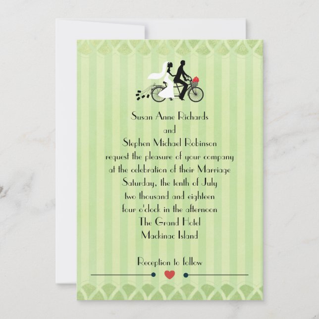Invitación Huella verde y encaje vintage (Anverso)