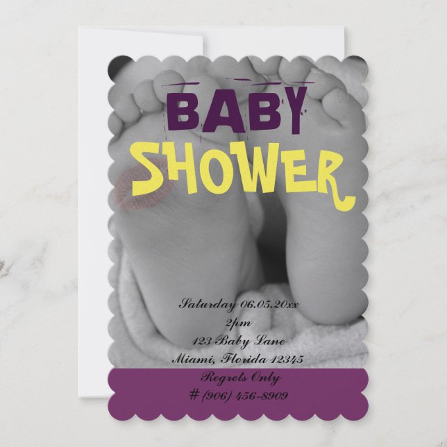 Invitación Huellas adorables lindas del cuarto de niños del (Anverso)