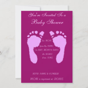 Invitación Huellas de bebé (Chica)