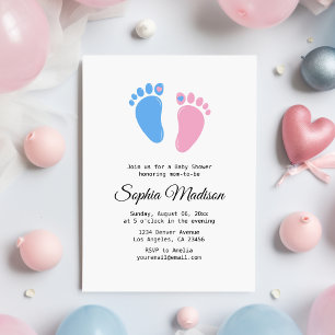 Invitación Huellas de bebé Género Ducha de bebé neutra