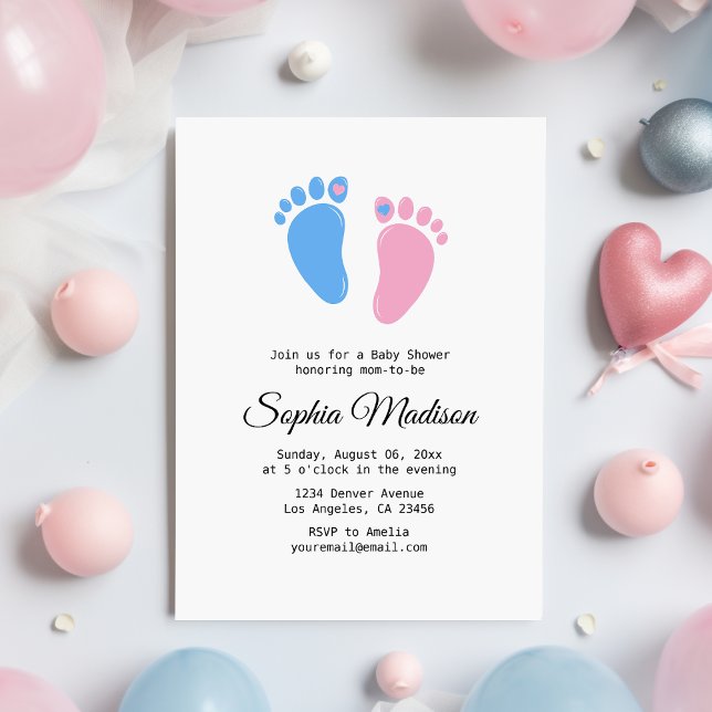 Invitación Huellas de bebé Género Ducha de bebé neutra (Subido por el creador)