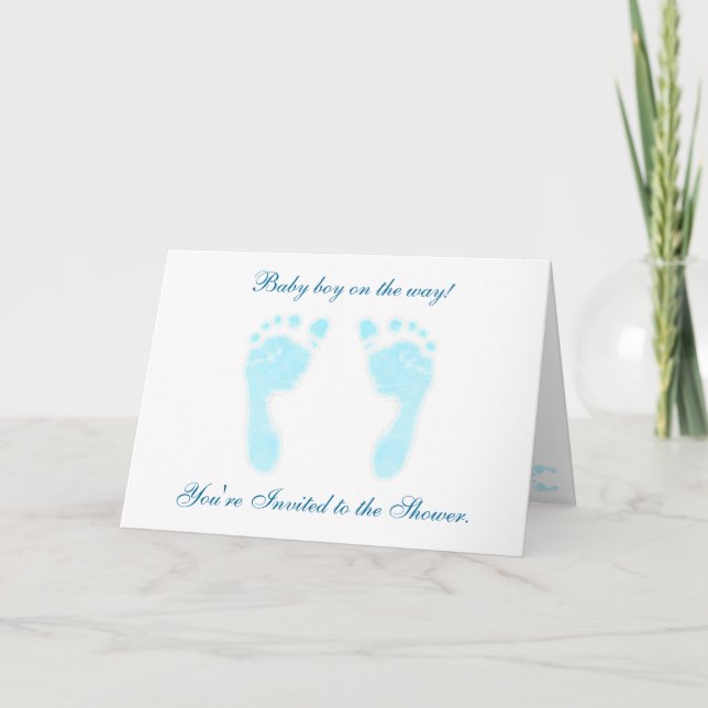 Invitación Huellas de bebé (niño) (Anverso)