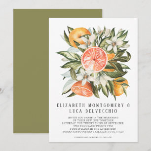Invitación Huerto de cítricos Boda botánica boho