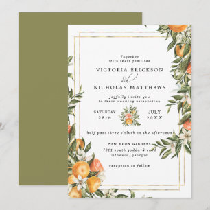 Invitación Huerto de cítricos Boda botánica boho