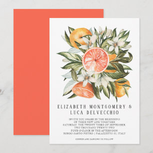 Invitación Huerto de cítricos Boda botánica boho